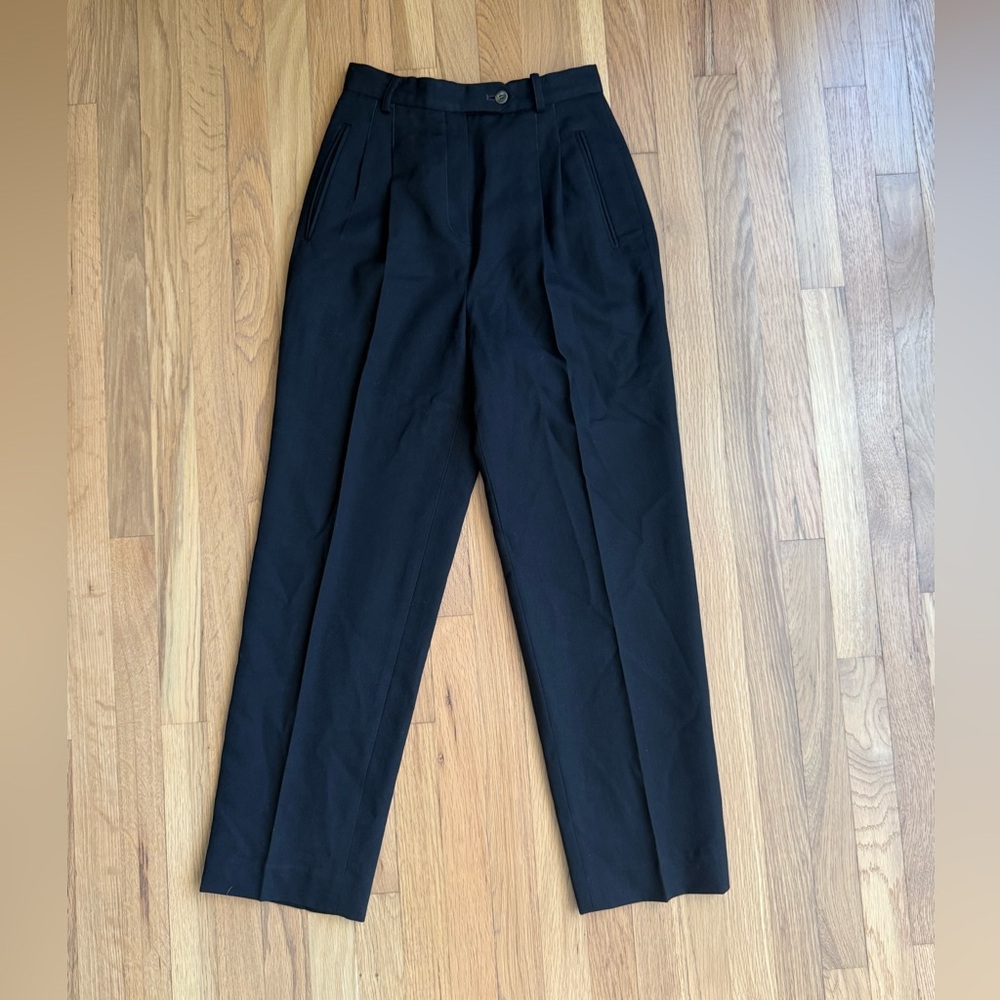 Vintage Liz Claiborne Petite Collection 100% Wool Pleated Trousers Petite 2